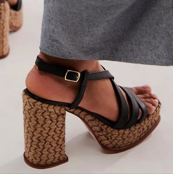 Free People Fahn Jute Platform Heels - Picture 2 of 5